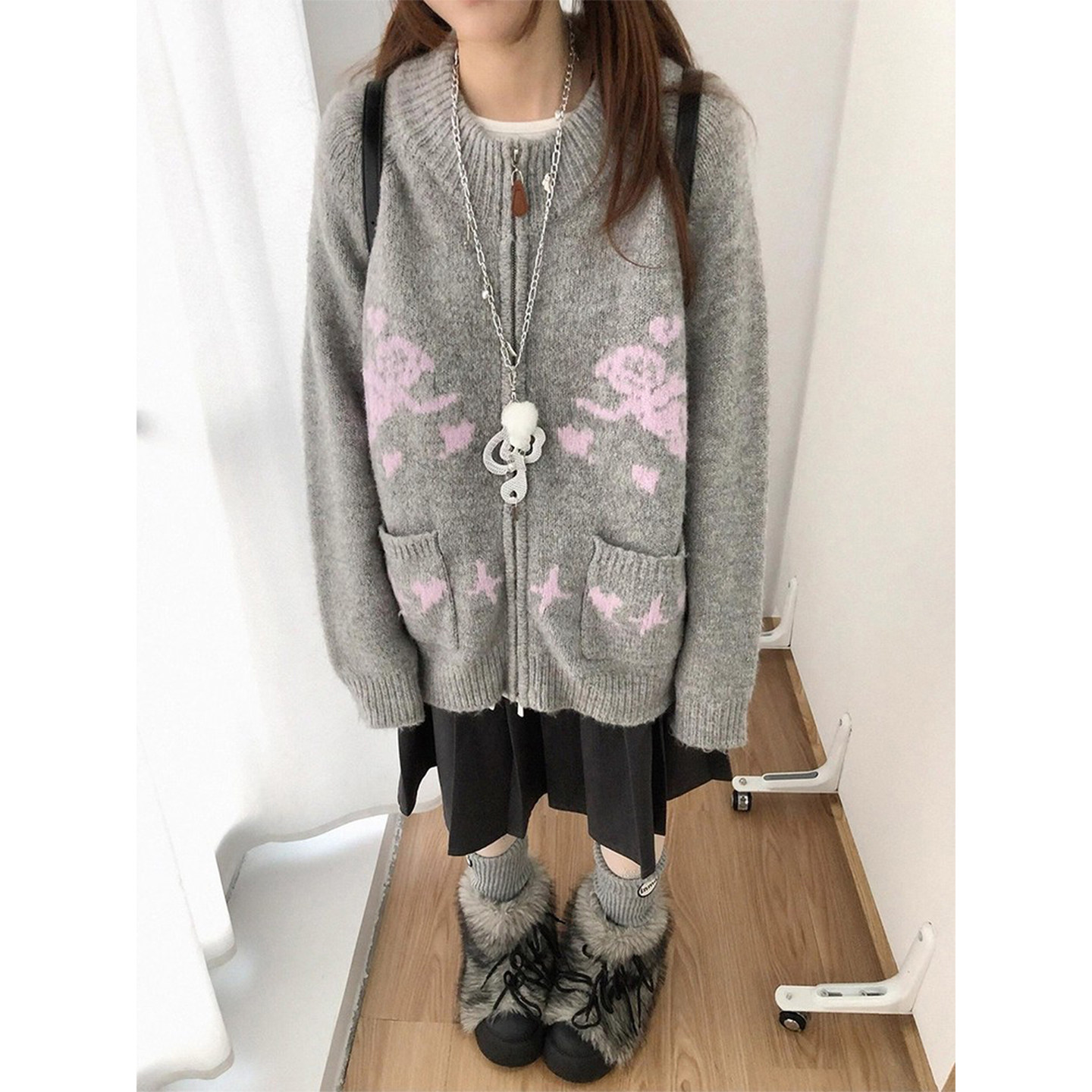 【免费试穿】慵懒风毛衣开衫