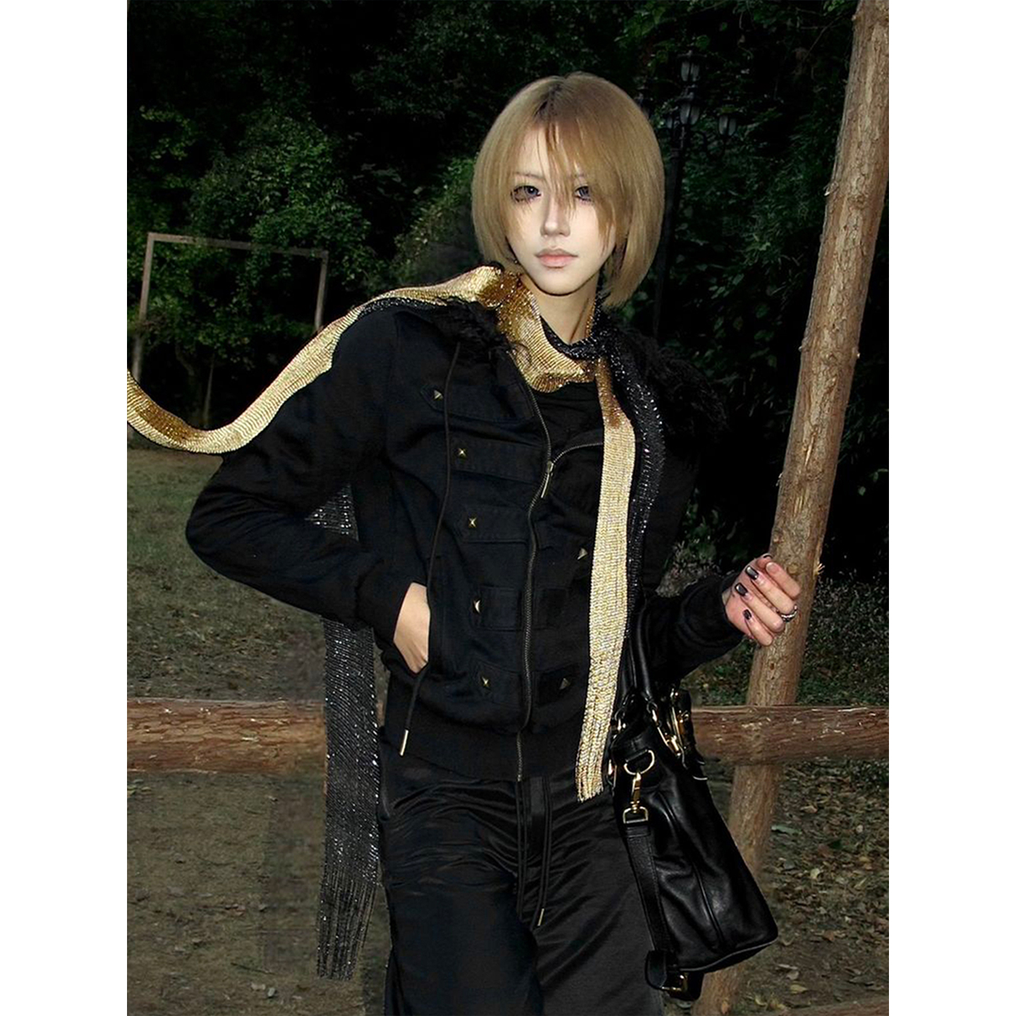 【免费试穿】亚文化黑色连帽外套