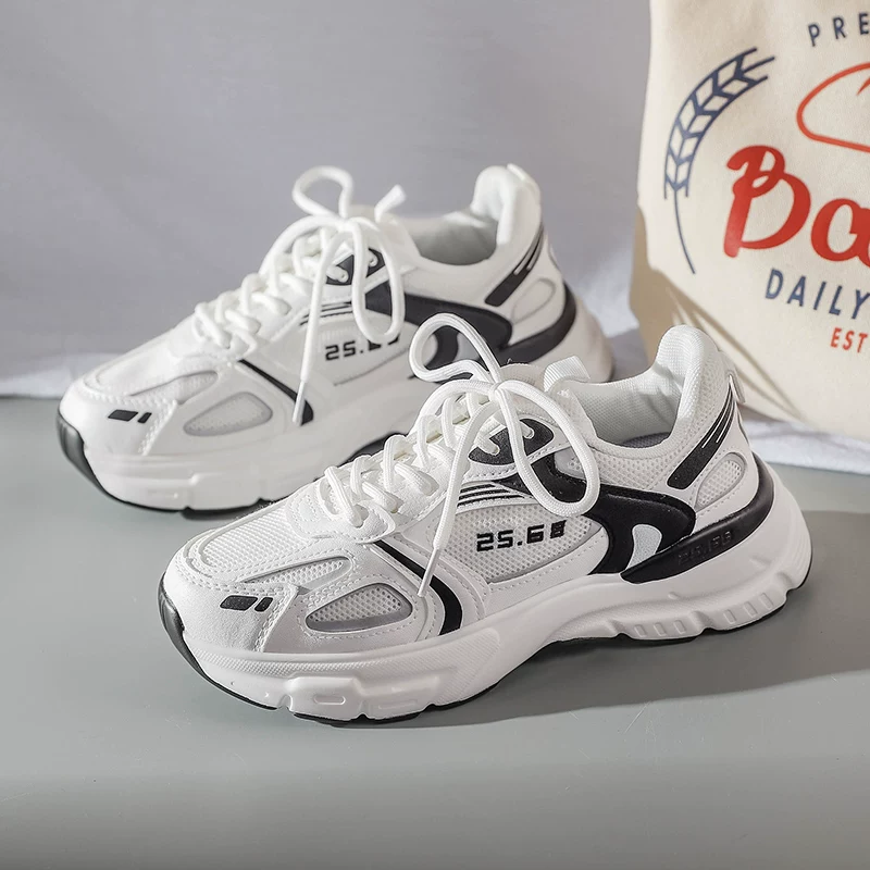 Глобальные Dad Shoes женские стильные Ins весной 2024 толстая подошва, увеличенная повседневная спортивная обувь для студентов