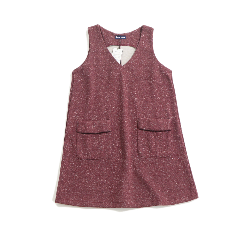 森女田园风V领长款外搭背心女款