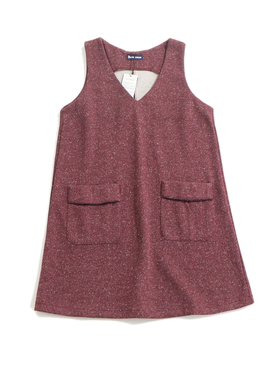 BAK280 日单外贸秋冬款外穿森林系森女田园风V领长款外搭背心女款