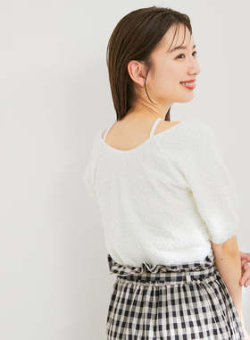 N322680 日本单 前后两面穿 挂脖套头衫 女款上衣