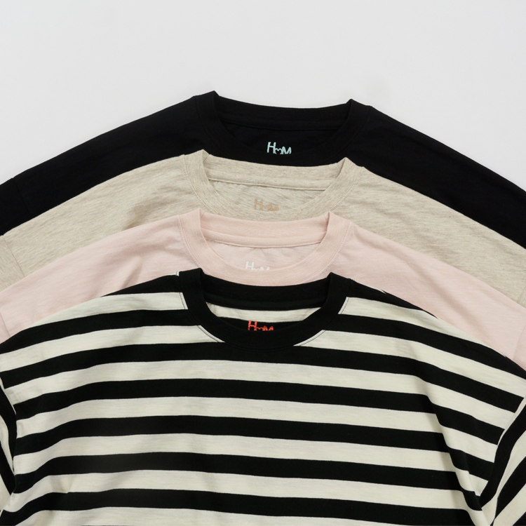 h23231 日本单 春款森女森林系宽松百搭圆领套头长袖纯棉t恤 女款