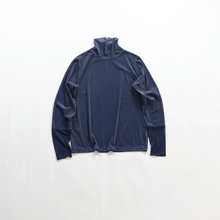 口绒面高领长袖 拼接袖 日单外贸春款 女款 打底衫 套头衫 G4212127