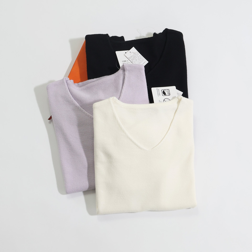 大码日单外贸简约V领针织衫女款