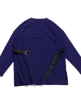 H232122 日本单 绑带设计 春款百搭圆领套头长袖T恤 女款