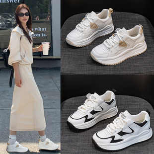 26春6厘米新品老爹鞋轻便厚底软底增高休闲百搭女鞋小白鞋慢跑鞋