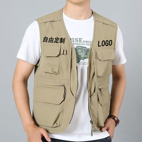 男士网眼钓鱼摄影多袋定制马甲