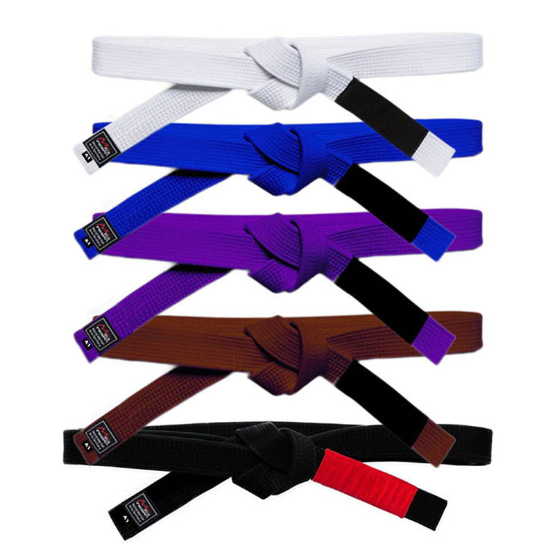 巴西柔术腰带成人白蓝紫咖棕黑珊瑚4.5cm宽刺绣定制jiu jitsu bjj