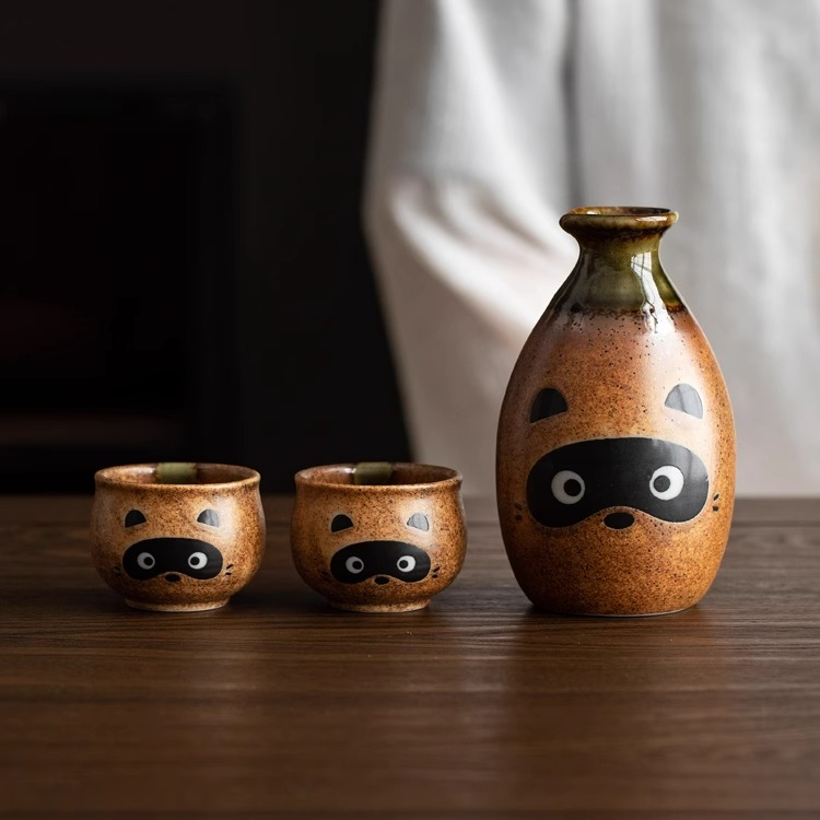 日本进口福狸清酒壶套装日式酒具
