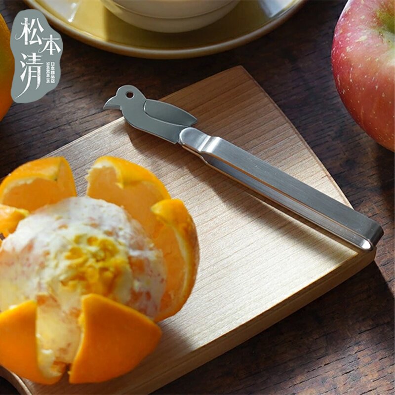 日本家事问屋小鸟造型橘子剥皮器桔子开皮包装密封开袋刀