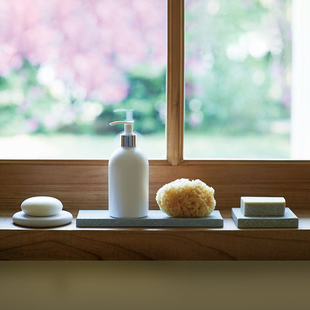 日本Soil天然硅藻土洗漱垫长方形吸水垫卫生间浴室台面杯垫速干