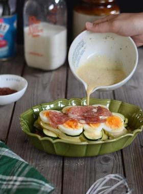 日本进口studio m盘子波浪花边盘陶瓷焗饭盘烤箱烤盘深盘菜盘家用