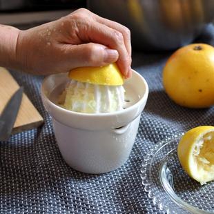 日本进口KAMOSHIKA羚羊道具店陶瓷柠檬榨汁器橙子西柚手动榨汁器