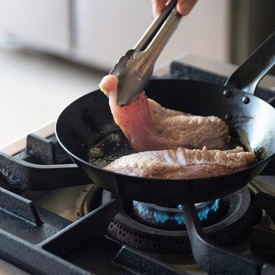 日本进口中尾制作所纯铁厚板煎锅平底锅家用铁锅早餐辅食锅煎牛排