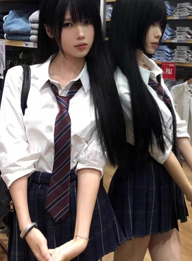学院风宽松衬衫女春秋日系白色长袖JK制服基础款衬衣内搭叠穿上衣