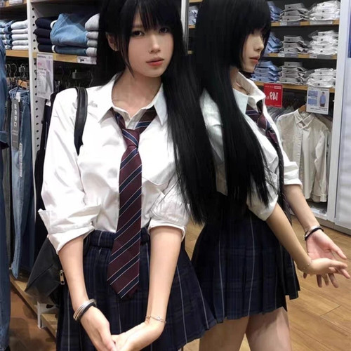 学院风宽松衬衫女春秋日系白色长袖JK制服基础款衬衣内搭叠穿上衣