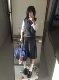 校供感JK制服套装 日系针织背心学院风海苔格裙秋冬百褶裙学生女新
