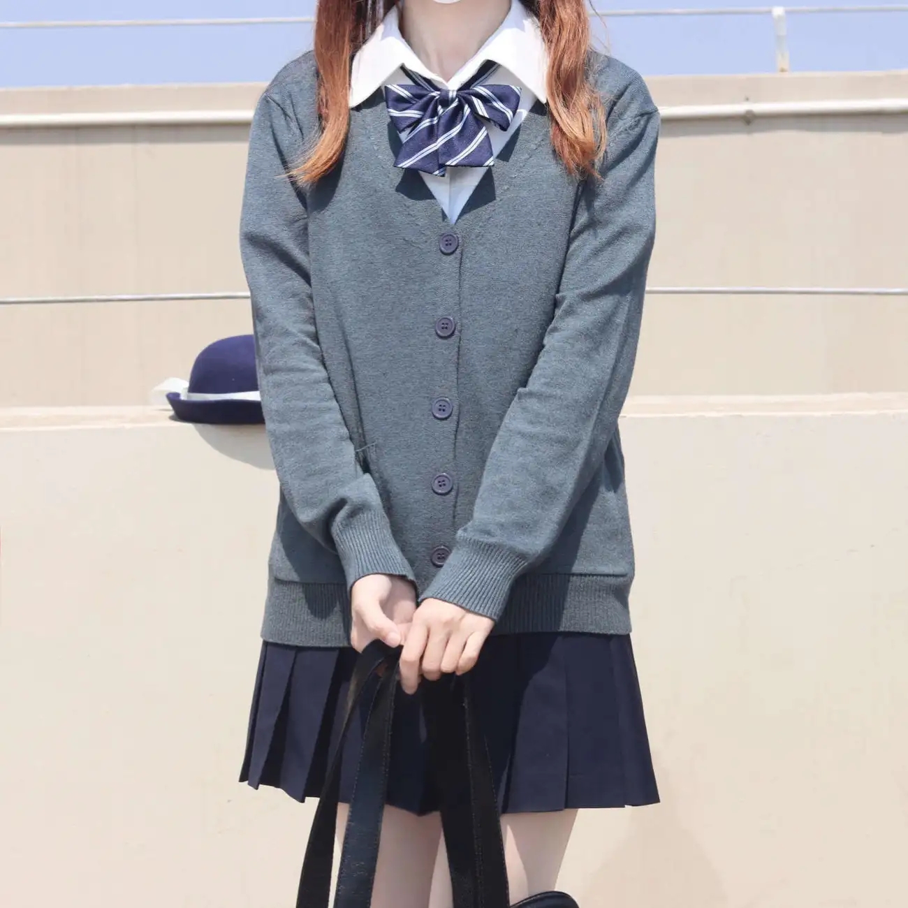 春秋新款日系jk制服学院风针织衫v领开衫毛衣长袖外套女学生校服