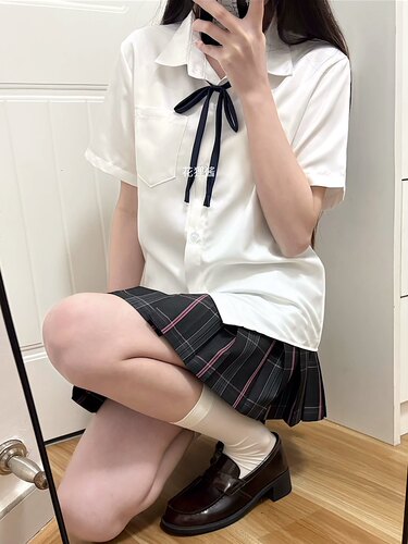 夏季短袖衬衫jk基础款宽松日系原创百搭女短袖衬衣上衣纯色学院风