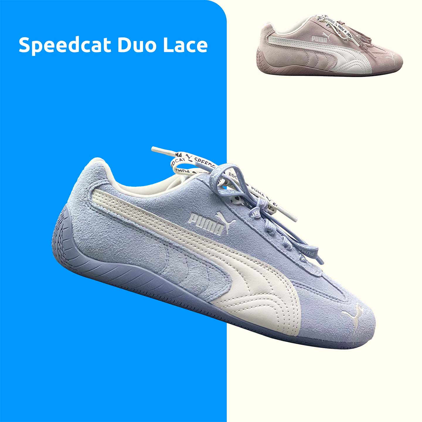 PUMA Speedcat浅蓝浅粉低帮翻毛皮女鞋春夏薄底潮流赛车鞋408130