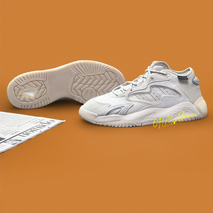 ADIDAS三叶草STEEETBALL低帮男鞋 秋冬灰白复古潮流老爹鞋GX0783