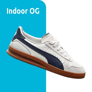 PUMA Indoor OG低帮男鞋女鞋米白棕底复古板鞋头层皮休闲鞋395363
