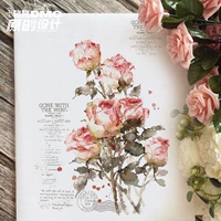 Оригинальная дизайнерская акварель с розой в составе, Франция, коллекция 2023, 3 мес.