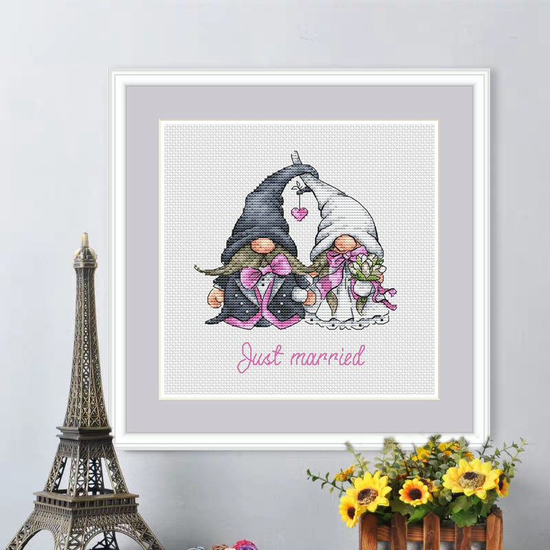 十字绣法国DMC绣线2024新款 提供saga 小矮人系列 我们婚礼啦