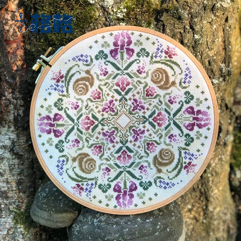 十格格DMC十字绣套件2025新款材料包 手工绣花唯美鸢尾花图腾花纹