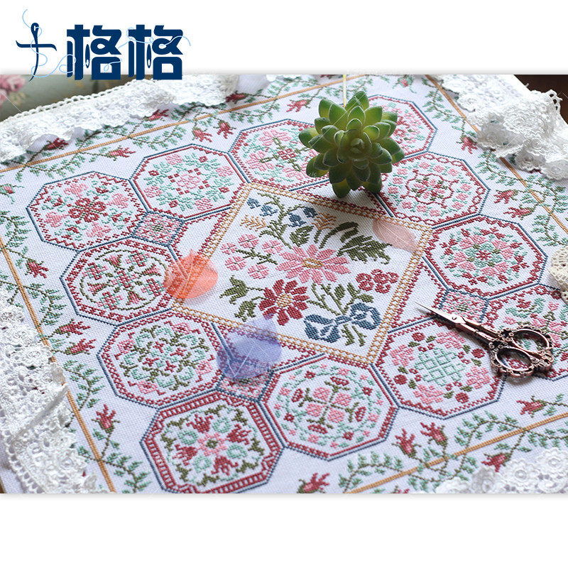 精准印花法国DMC十字绣套件 客厅 卧室 挂画 美丽的花纹