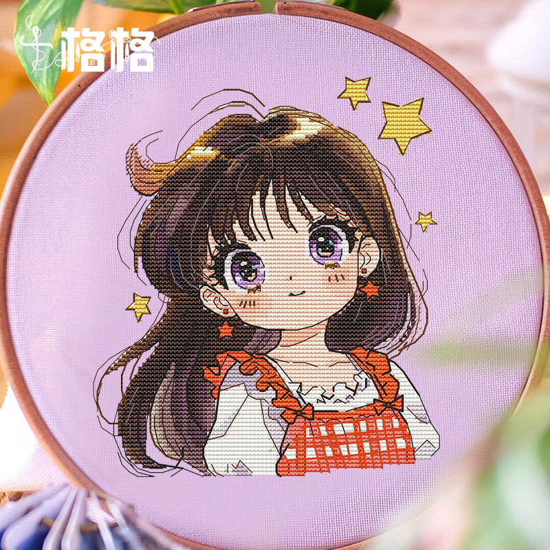 十格格十字绣DMC绣线25-9月 原创设计 美少女战士头像系列 火野丽