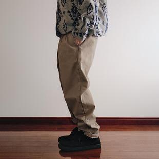 裤 日系潮流chino冬季 加绒基础微锥休闲纯色百搭简约宽松小脚工装