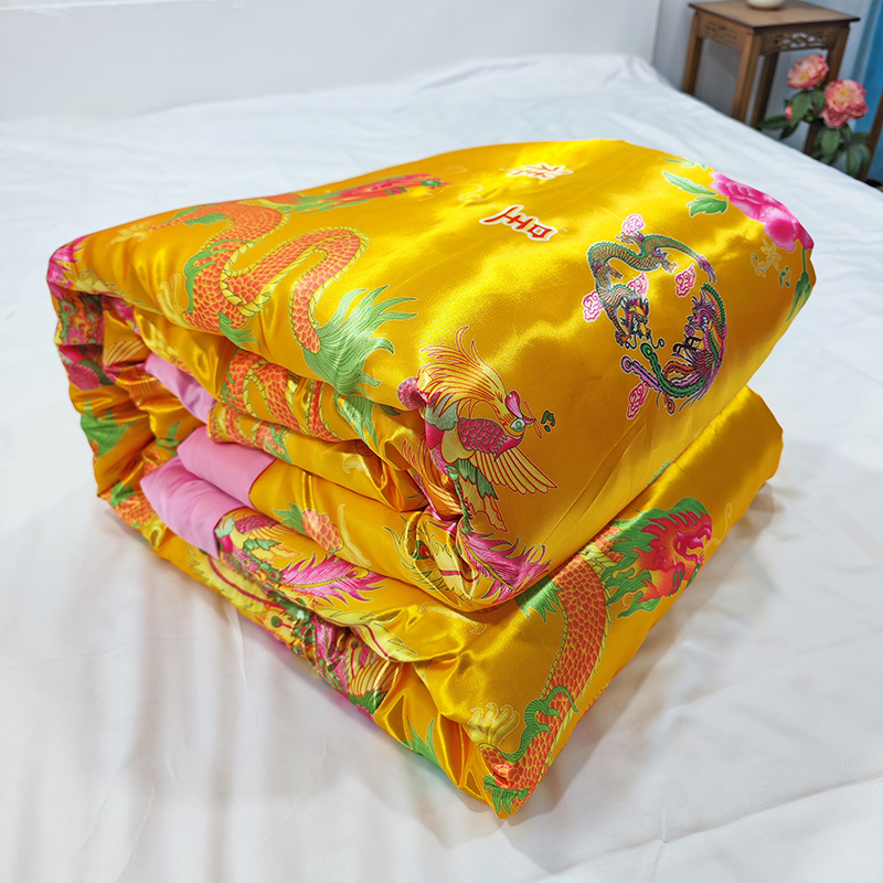 絲滑龍鳳喜被手縫棉花被