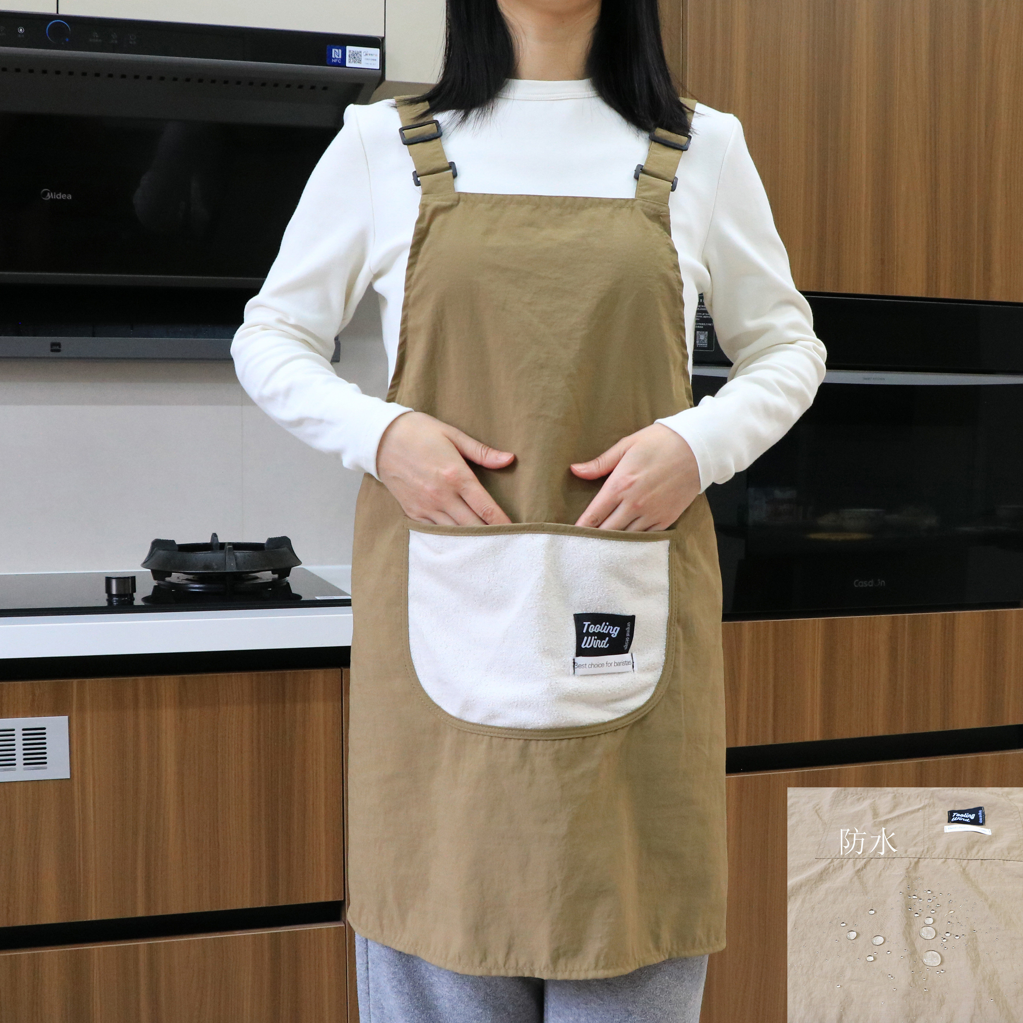 情侣可爱厨房防水围裙韩版时尚成人罩衣定做印字广告定制logo包邮