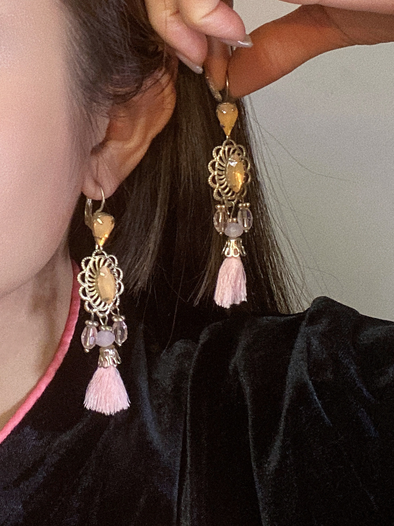 黄铜绝美新中式耳环方圆脸半透月光宝石复古水滴水晶流苏设计耳饰,饰品/流行首饰/时尚饰品新,耳环,淘宝优惠券,粉丝福利购,淘宝优惠卷