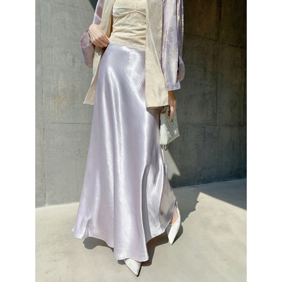 果果家 高级感缎面半身裙女春季2026年新款显瘦鱼尾裙气质包臀裙