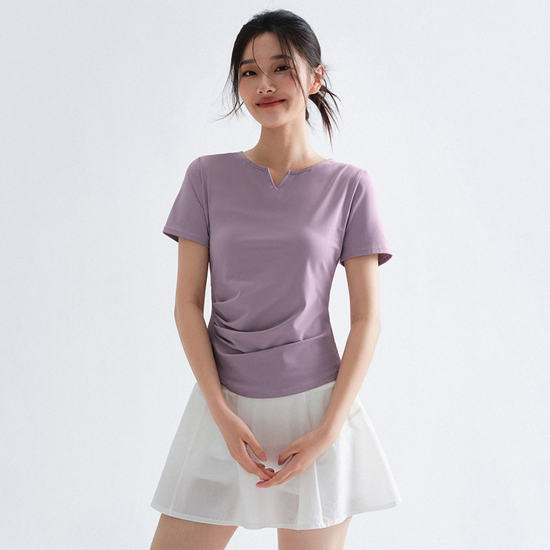 运动短袖女夏季透气速干上衣短裙套装大码户外跑步训练健身瑜伽服