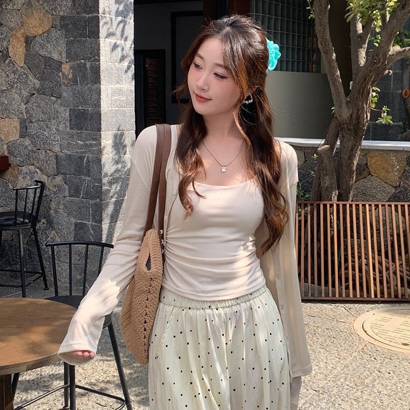 防晒开衫女夏季薄款外搭长袖罩衫配裙子披肩薄纱小坎肩空调衫上衣
