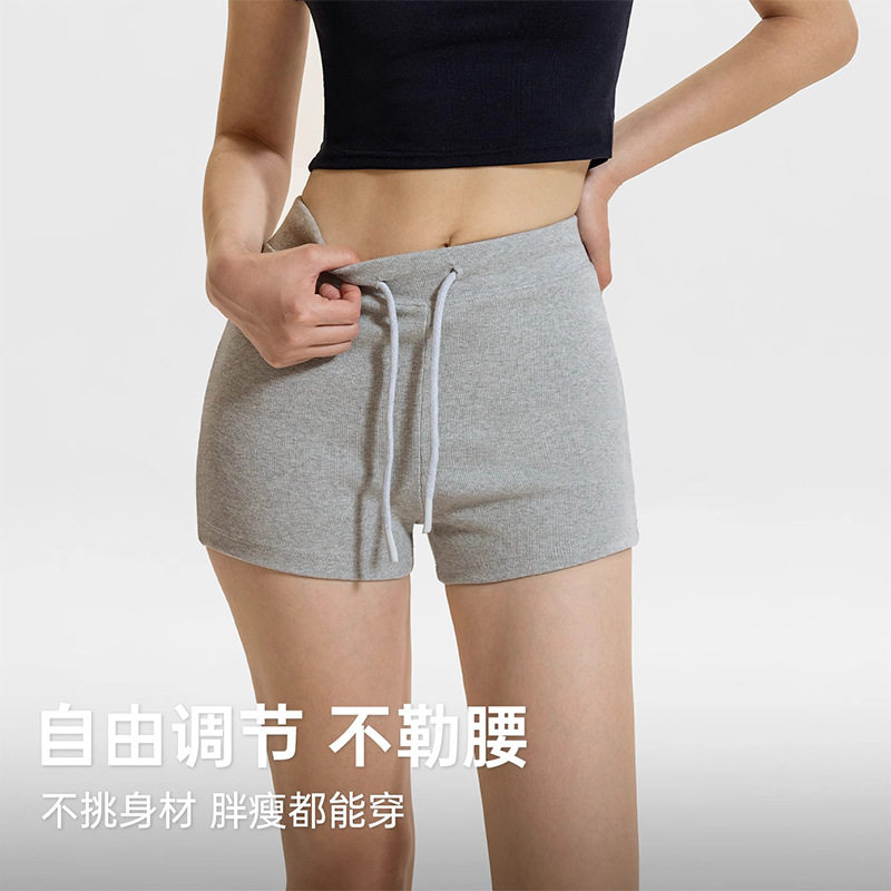 紧身速干瑜伽短裤女大码夏季美式热裤户外跑步运动高弹三分健身裤