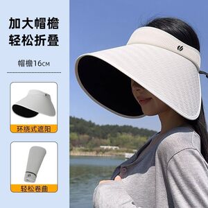 蕉下同款灯罩帽加大帽檐黑胶防晒帽女夏季遮阳防紫外线空顶太阳帽