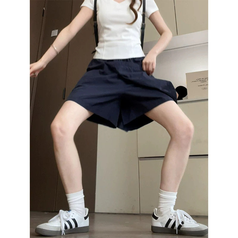 瑜伽健身裙裤女2026新款夏季外穿宽松阔腿五分休闲工装裤运动短裤