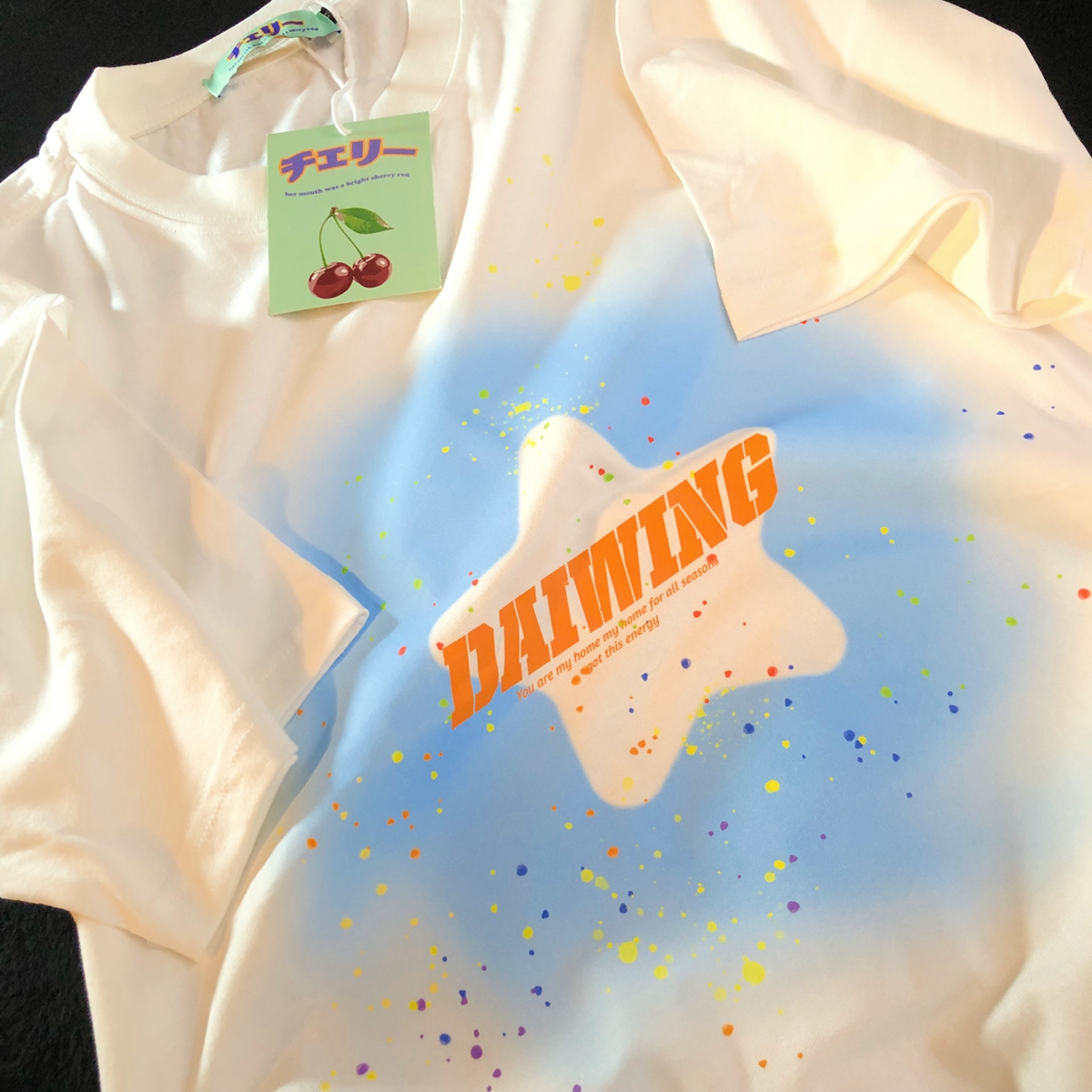 Daiwing甜酷风星星卡通情侣短袖