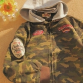 美式 Daiwing 春季 复古迷彩夹克可拆卸连帽卫衣男女宽松刺绣外套