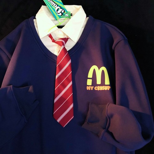 Daiwing假两件学院衬衫卫衣