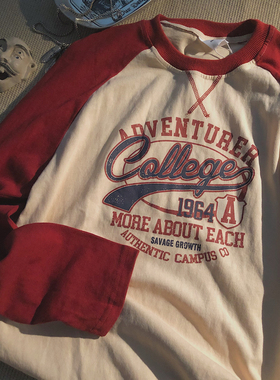 Daiwing白日梦研究专家男女款长袖厚实t恤阿美咔叽潮牌日系复古潮