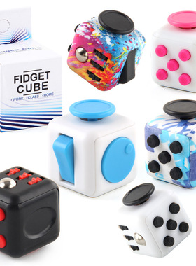 Fidget cube减压魔方解少压力烦躁创意礼品减压魔方 送硅胶挂绳