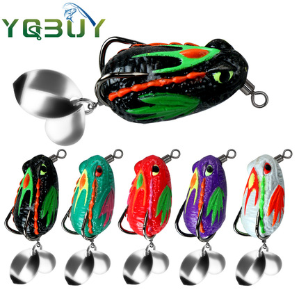 Thai-Style 3cm Colorful Ray Frog Double Sequin Lure Floating Frog Blackfish Imitation Bait 5 Colors Available