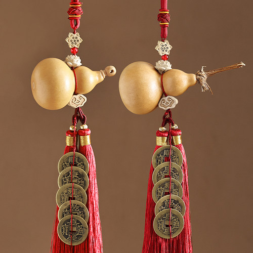 天然真葫芦挂件五帝钱大门对门