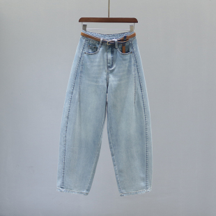 宽松休闲老爹阔腿镰刀香蕉裤 2026新款 子 女夏季 复古高腰弯刀牛仔裤